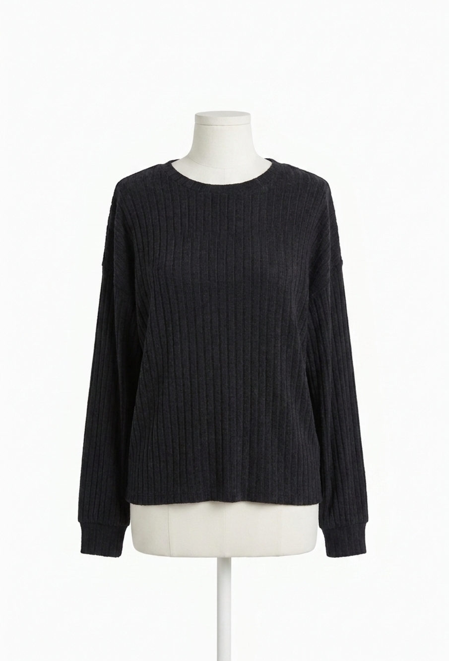 NEW Z SUPPLY daydream rib long sleeve top in black sand